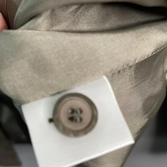 VINTAGE Simon Chang Cashmere Wool Blend Blazer Brown Tweed Button Up Size 10 - Picture 12 of 14